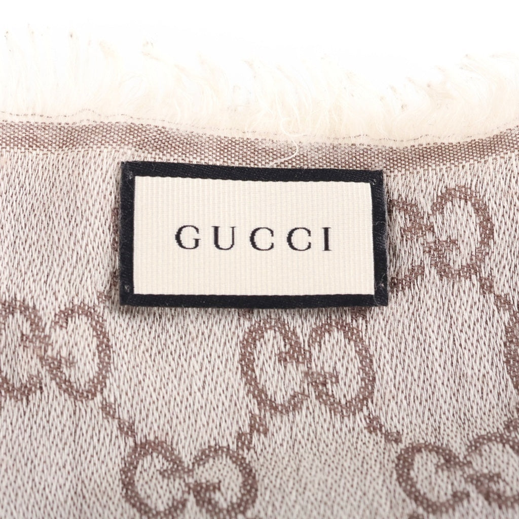 GUCCI(グッチ) GG総柄 大判ストール ショール ブラウン レディース