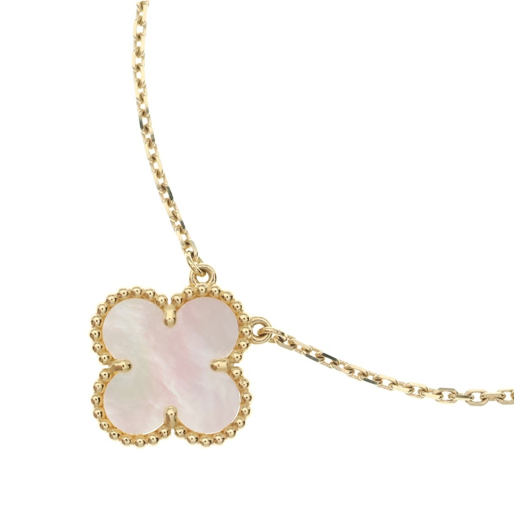 Van Cleef & Arpels(ヴァンクリーフアンドアーペル) ヴィンテージアルハンブラ マザーオブパール Au750 K18YG ネックレス ペンダント イエローゴールド VCARA45900 レディース