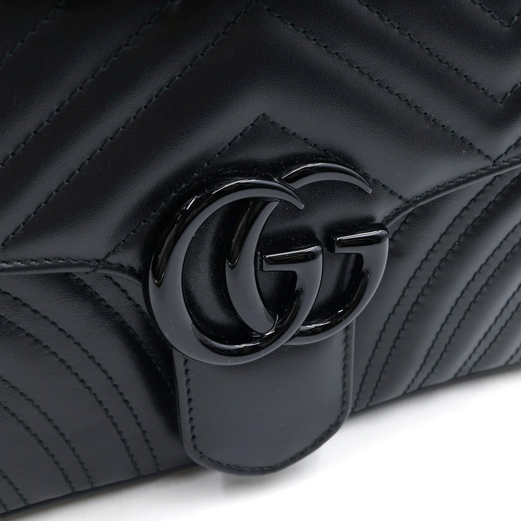 GUCCI(グッチ) GGマーモント ミディアム キルティング レザー チェーン ショルダーバッグ ブラック 443497 レディース