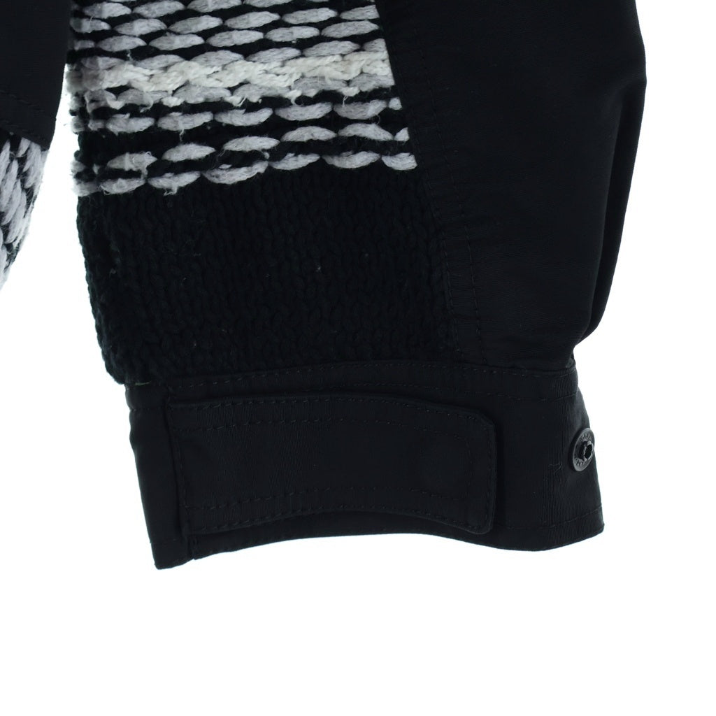 Sacai(サカイ) 22SS ジャガードニット切り替え フーデッド ジップアップジャケット ブルゾン ブラック/マルチ 22-02748M レディース