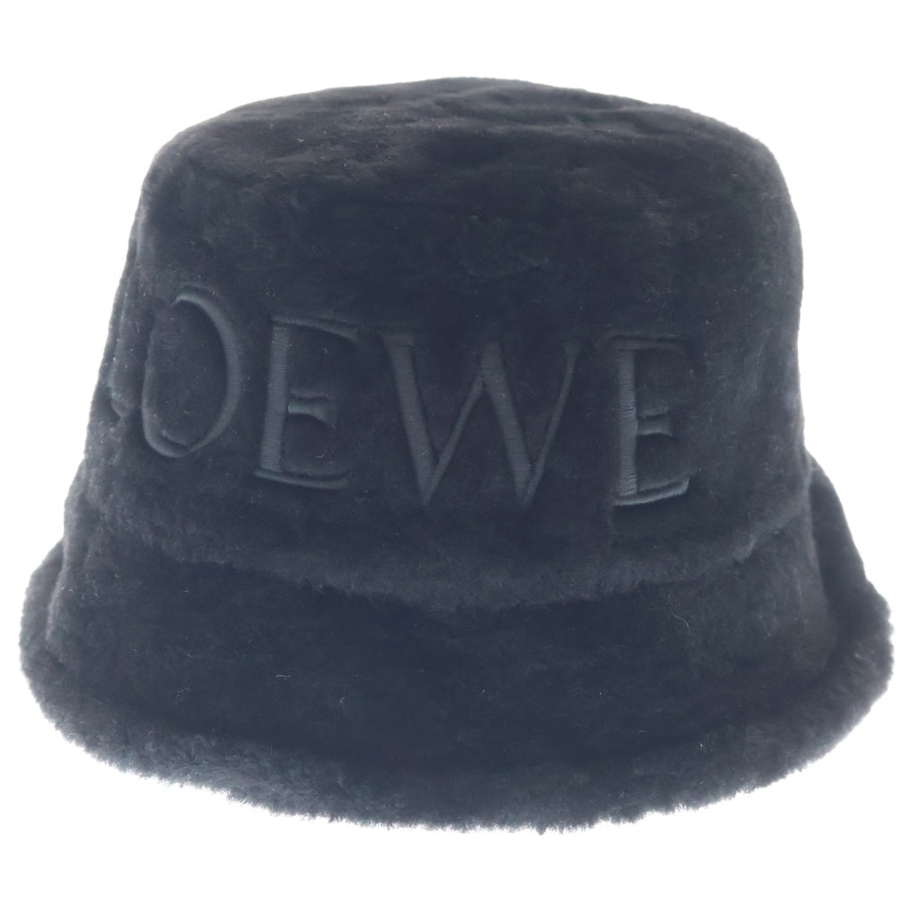 LOEWE(ロエベ) シアリング ロゴ刺繍 エンブロイダリー バケットハット 帽子 ブラック K820HB1X70 レディース
