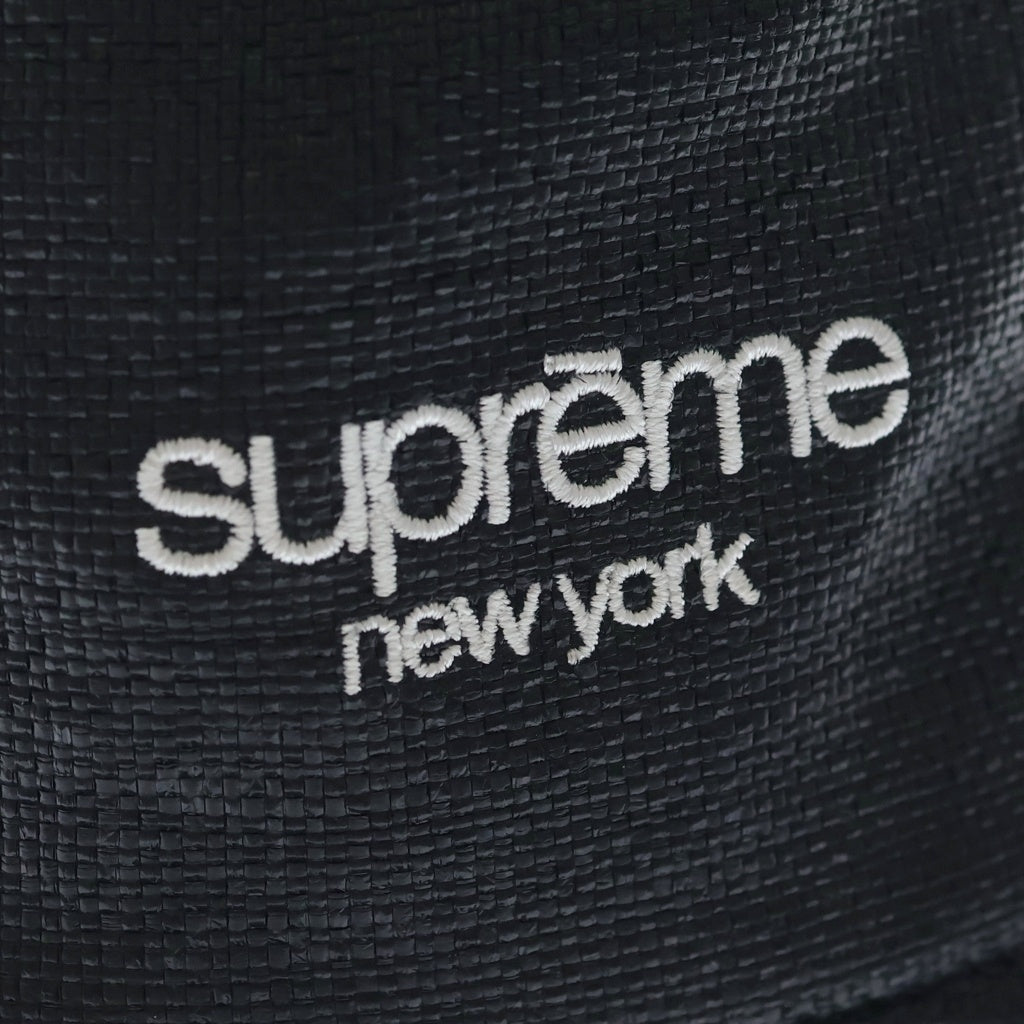 SUPREME(シュプリーム) 22SS Raffia Crusher ラフィア クラッシャー ロゴ刺繍 バケットハット 帽子 ブラック