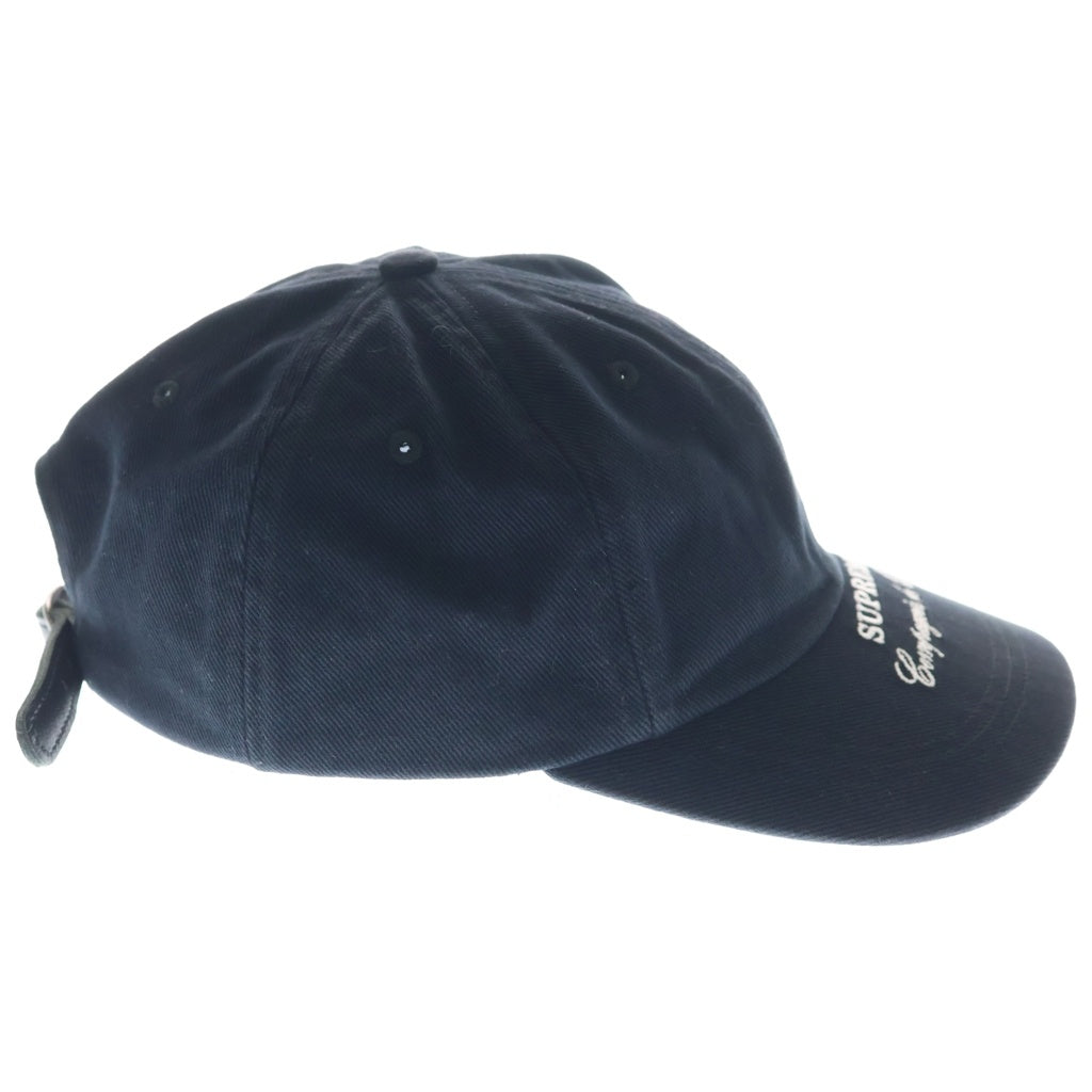 SUPREME(シュプリーム) 22AW Qualite 6-Panel カリテ 6パネル ロゴ刺繍 ベースボール キャップ 帽子 ネイビー
