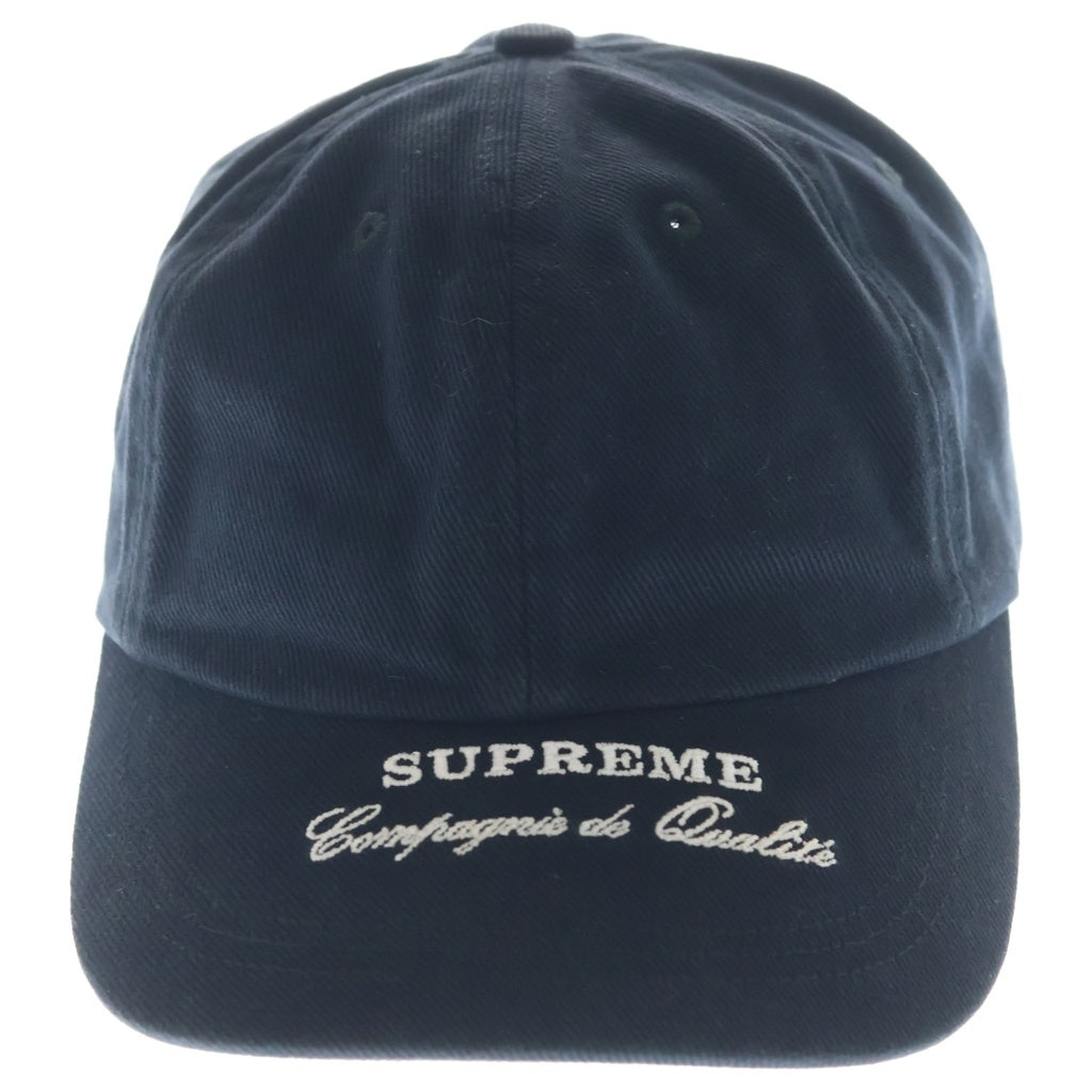 SUPREME(シュプリーム) 22AW Qualite 6-Panel カリテ 6パネル ロゴ刺繍 ベースボール キャップ 帽子 ネイビー