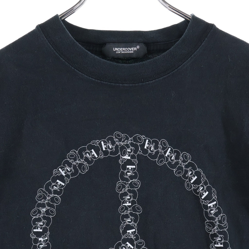 UNDERCOVER(アンダーカバー) UNDERCOVER SWEAT PEASE BEAR ピースマーク Tシャツ コットン ブラック レディース