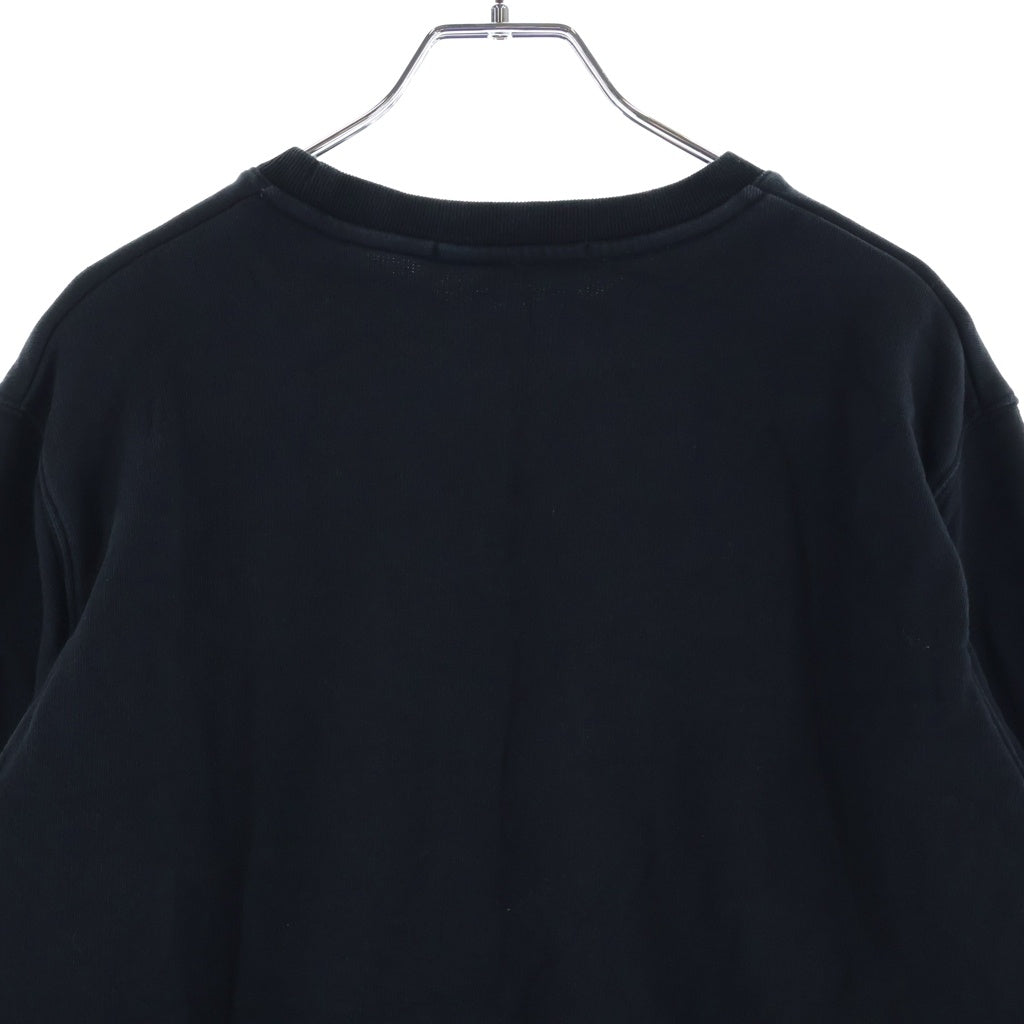 MSGM(エムエスジーエム) フロントロゴ クルーネック長袖スウェット コットン ブラック 2614MDM163 レディース