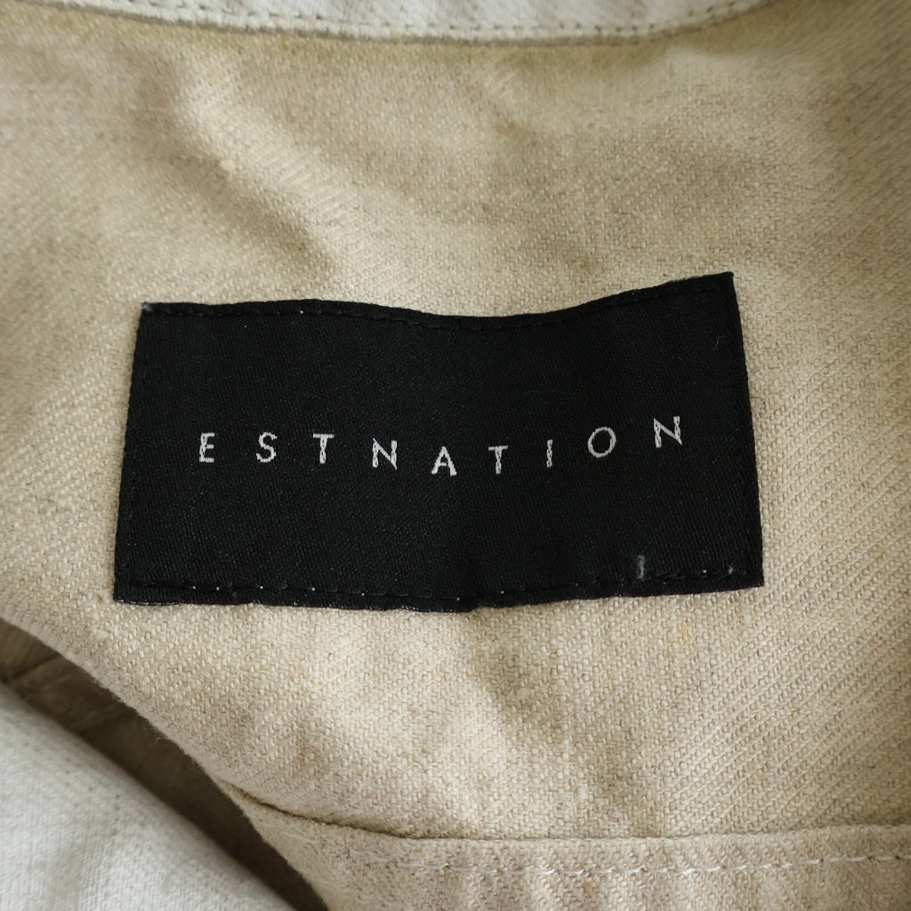 ESTNATION(エストネーション) コーティング リネン デニム トラッカージャケット ホワイト 51-234-05-020001 レディース