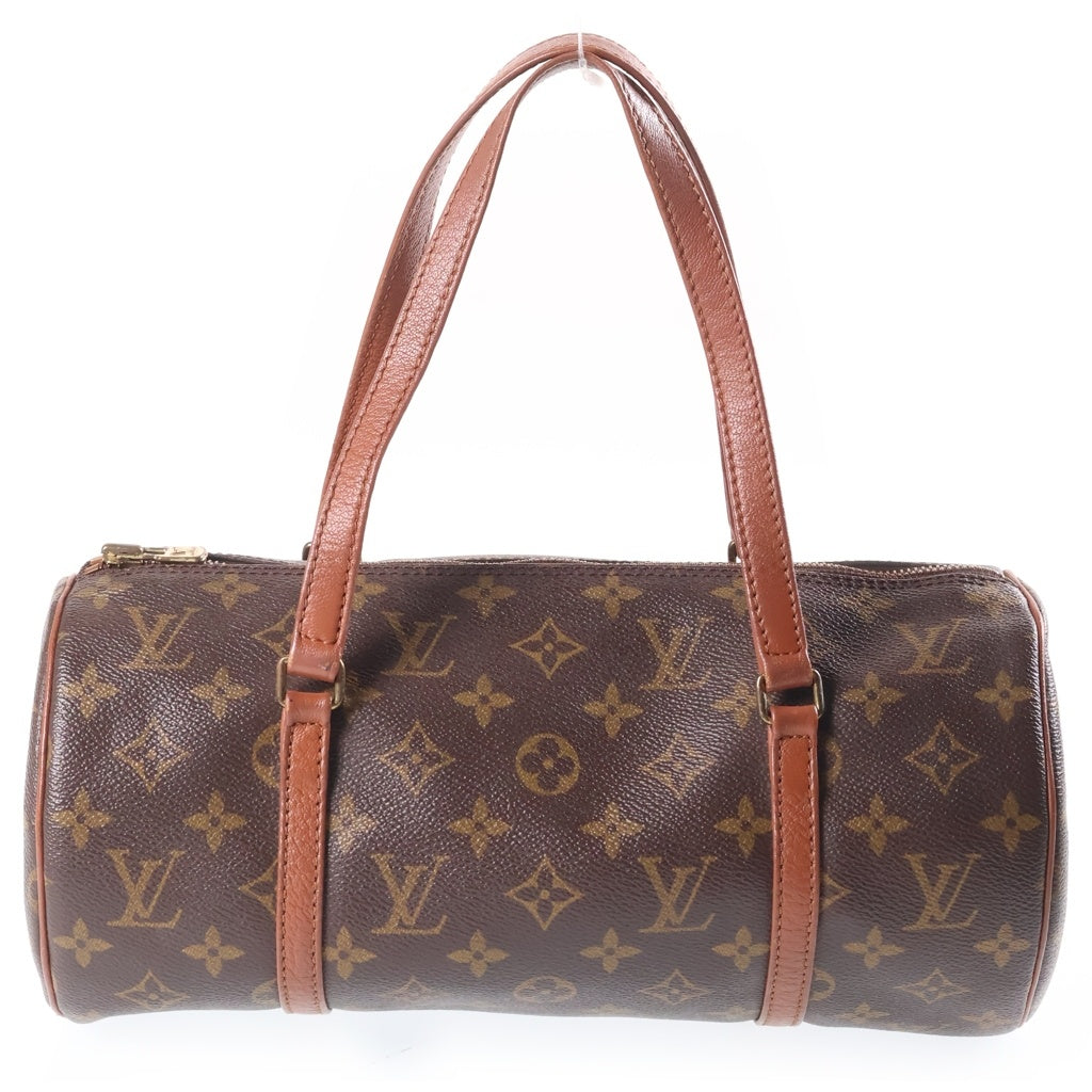 LOUIS VUITTON(ルイヴィトン) モノグラム パピヨン30 ボストンバッグ ハンドバッグ ブラウン レザー×PVC M51365 ゴールド金具 レディース