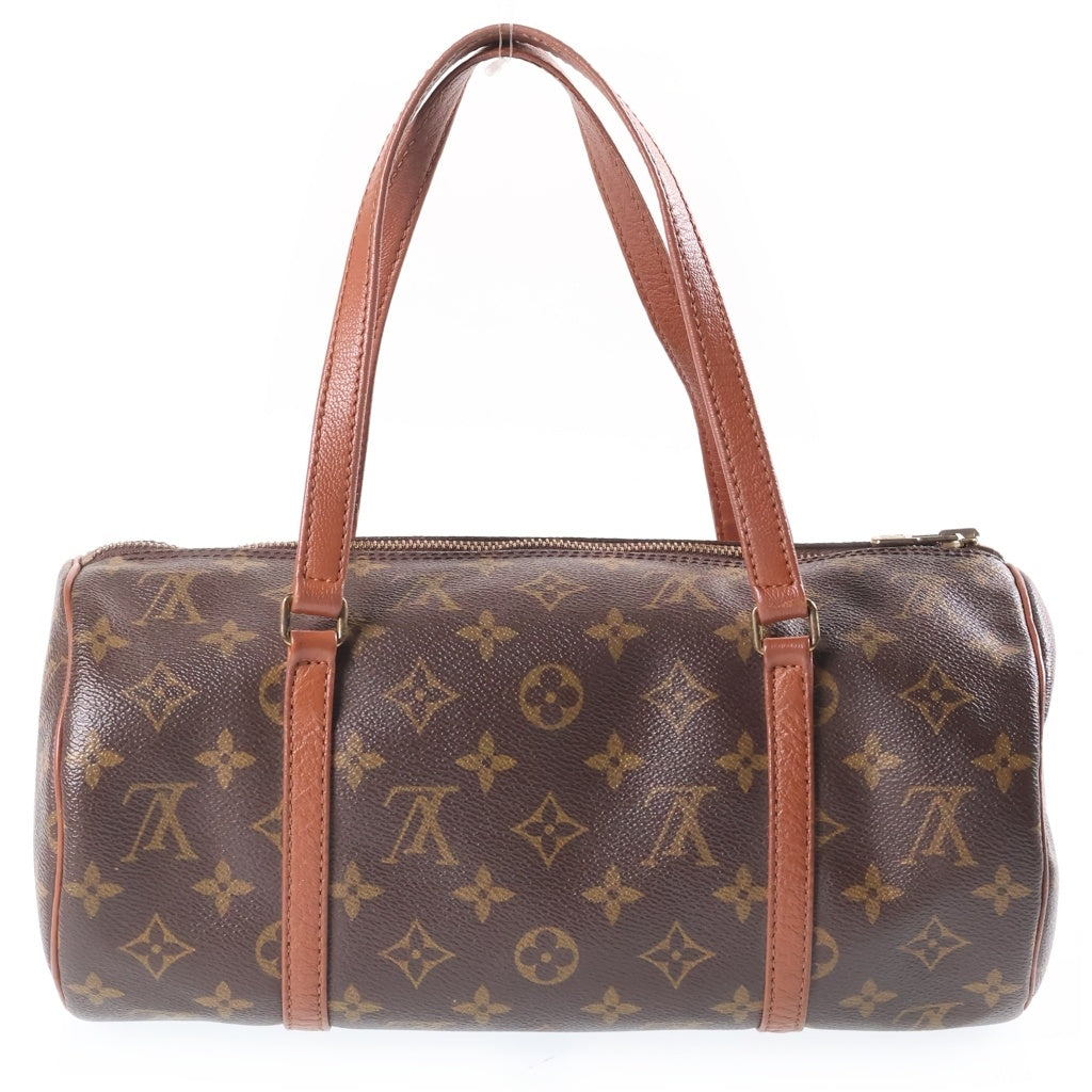 LOUIS VUITTON(ルイヴィトン) モノグラム パピヨン30 ボストンバッグ ハンドバッグ ブラウン レザー×PVC M51365 ゴールド金具 レディース