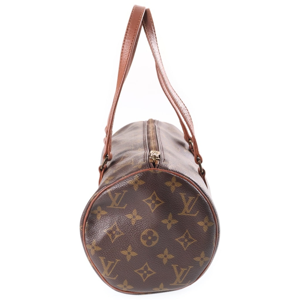 LOUIS VUITTON(ルイヴィトン) モノグラム パピヨン30 ボストンバッグ ハンドバッグ ブラウン レザー×PVC M51365 ゴールド金具 レディース