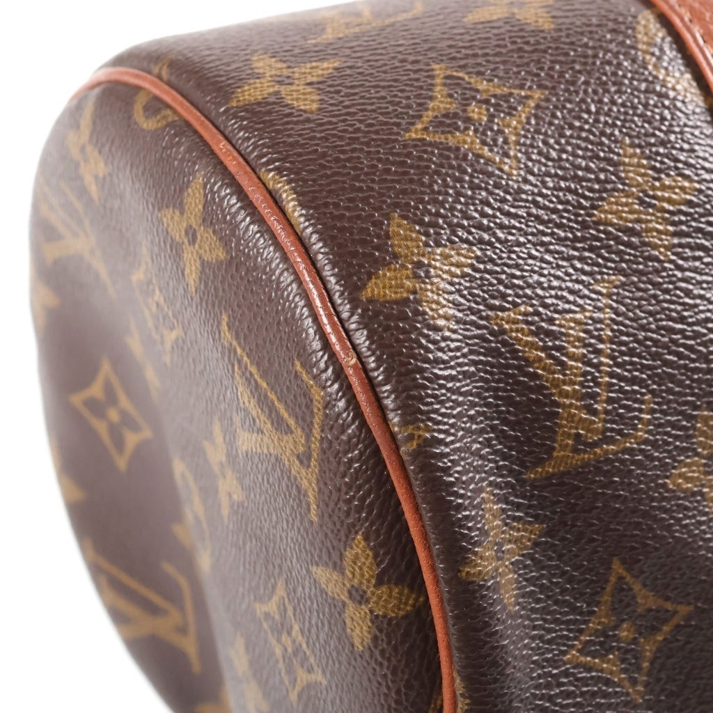 LOUIS VUITTON(ルイヴィトン) モノグラム パピヨン30 ボストンバッグ ハンドバッグ ブラウン レザー×PVC M51365 ゴールド金具 レディース