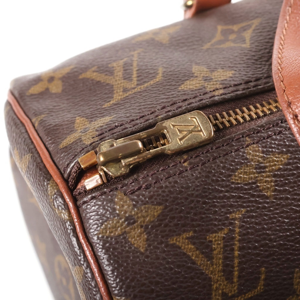 LOUIS VUITTON(ルイヴィトン) モノグラム パピヨン30 ボストンバッグ ハンドバッグ ブラウン レザー×PVC M51365 ゴールド金具 レディース