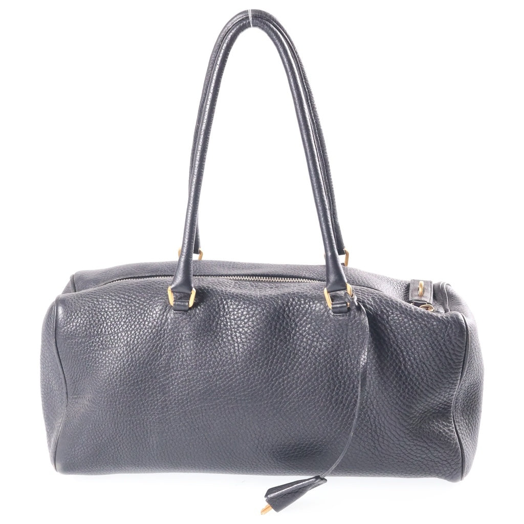 PRADA(プラダ) レザーミニボストンバッグ ハンドバッグ ブラック 1M0171 ゴールド金具 レディース