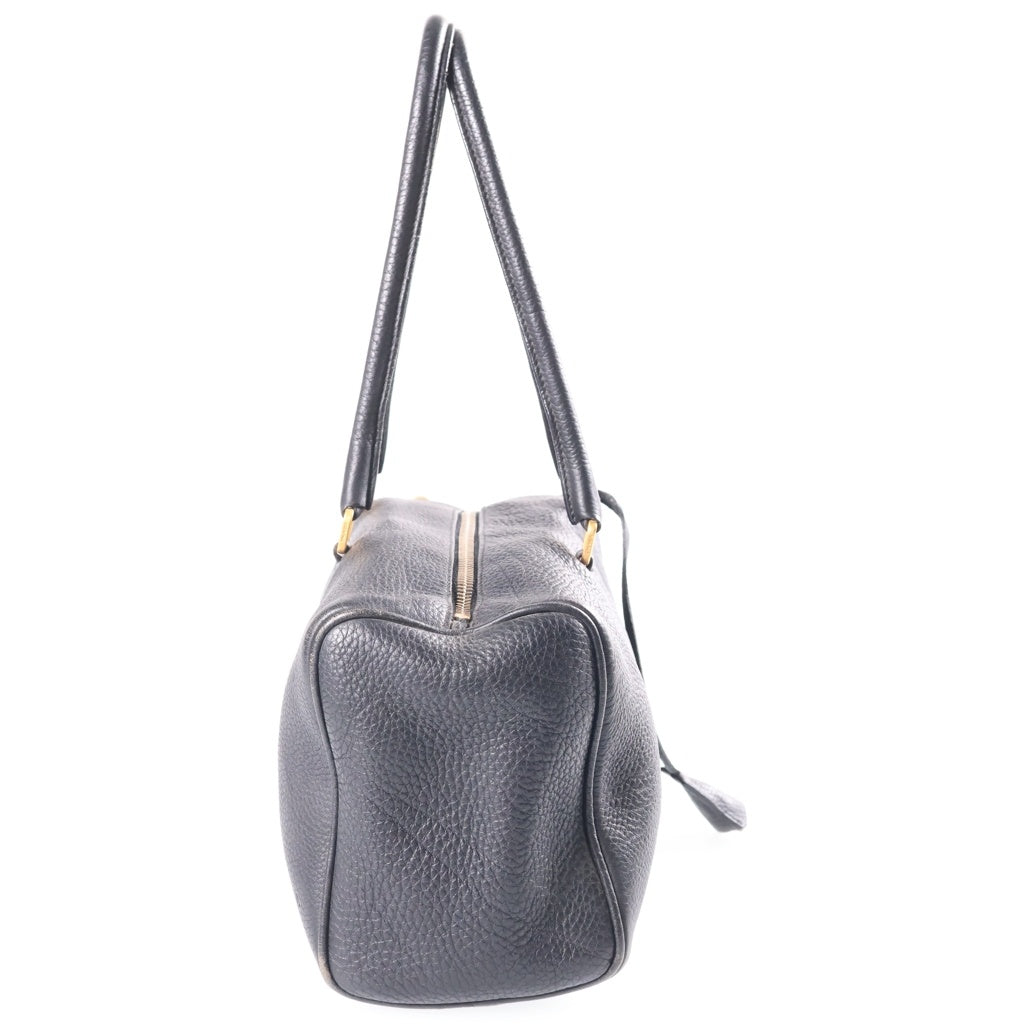 PRADA(プラダ) レザーミニボストンバッグ ハンドバッグ ブラック 1M0171 ゴールド金具 レディース