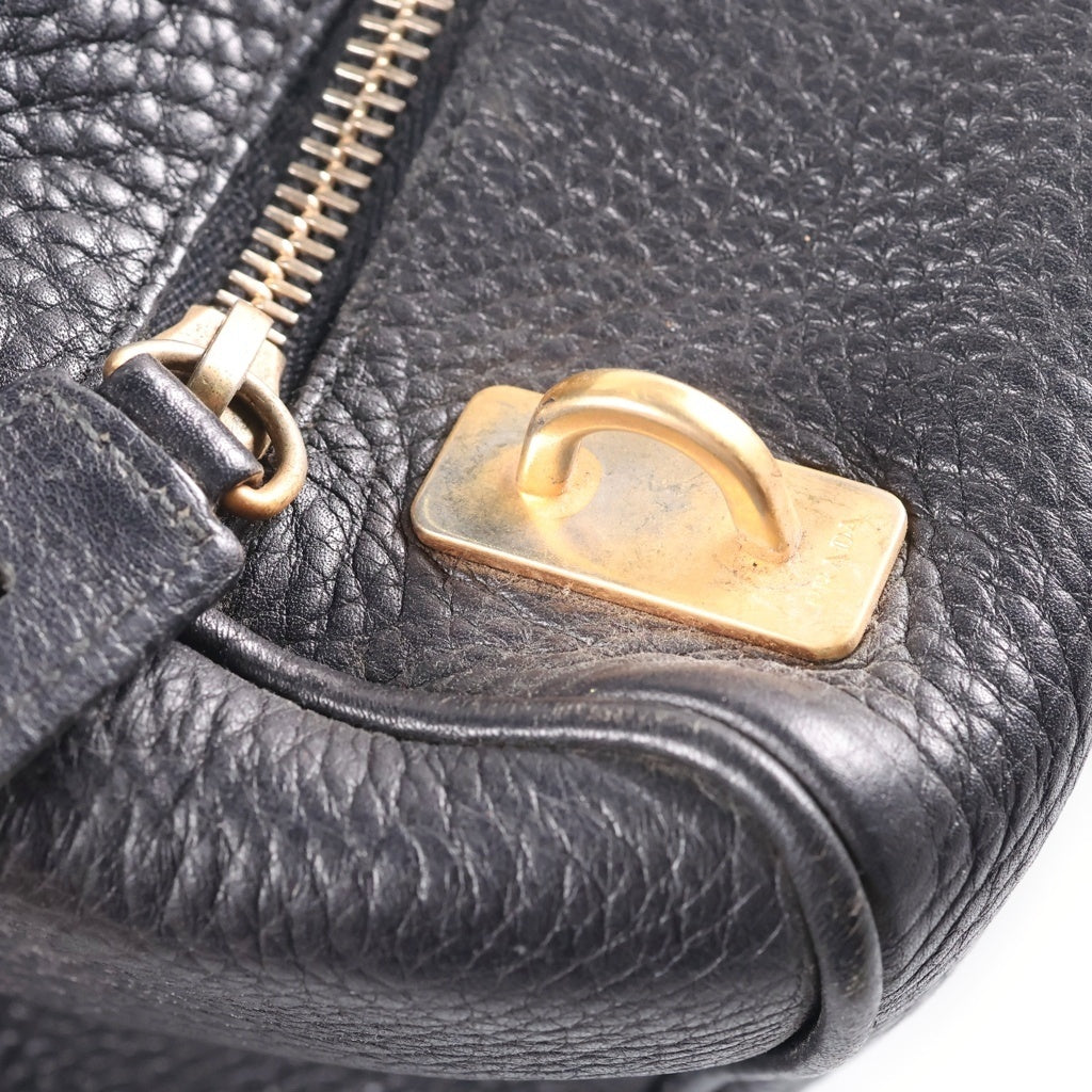 PRADA(プラダ) レザーミニボストンバッグ ハンドバッグ ブラック 1M0171 ゴールド金具 レディース