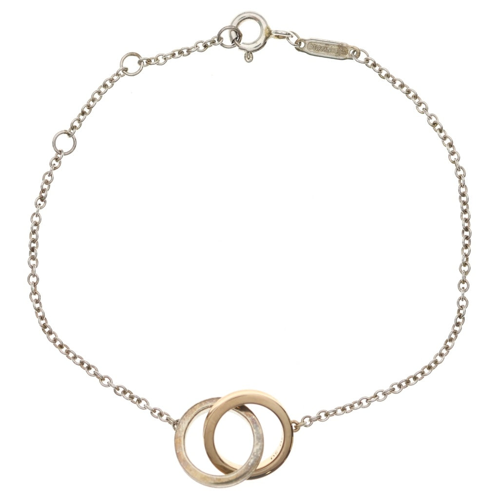 TIFFANY & Co.(ティファニー) インターロッキング サークル チェーン ブレスレット シルバー×ピンクゴールド Ag925 Au750PG レディース