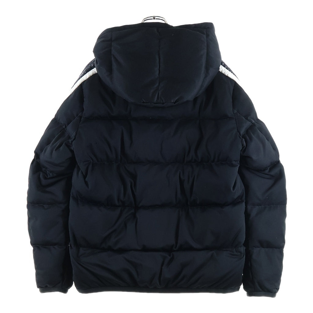 MONCLER(モンクレール) SANBESAN 胸ロゴワッペン刺繍 サイドライン フーデッドジップアップダウンジャケット ブラック H20911A00237-899RX