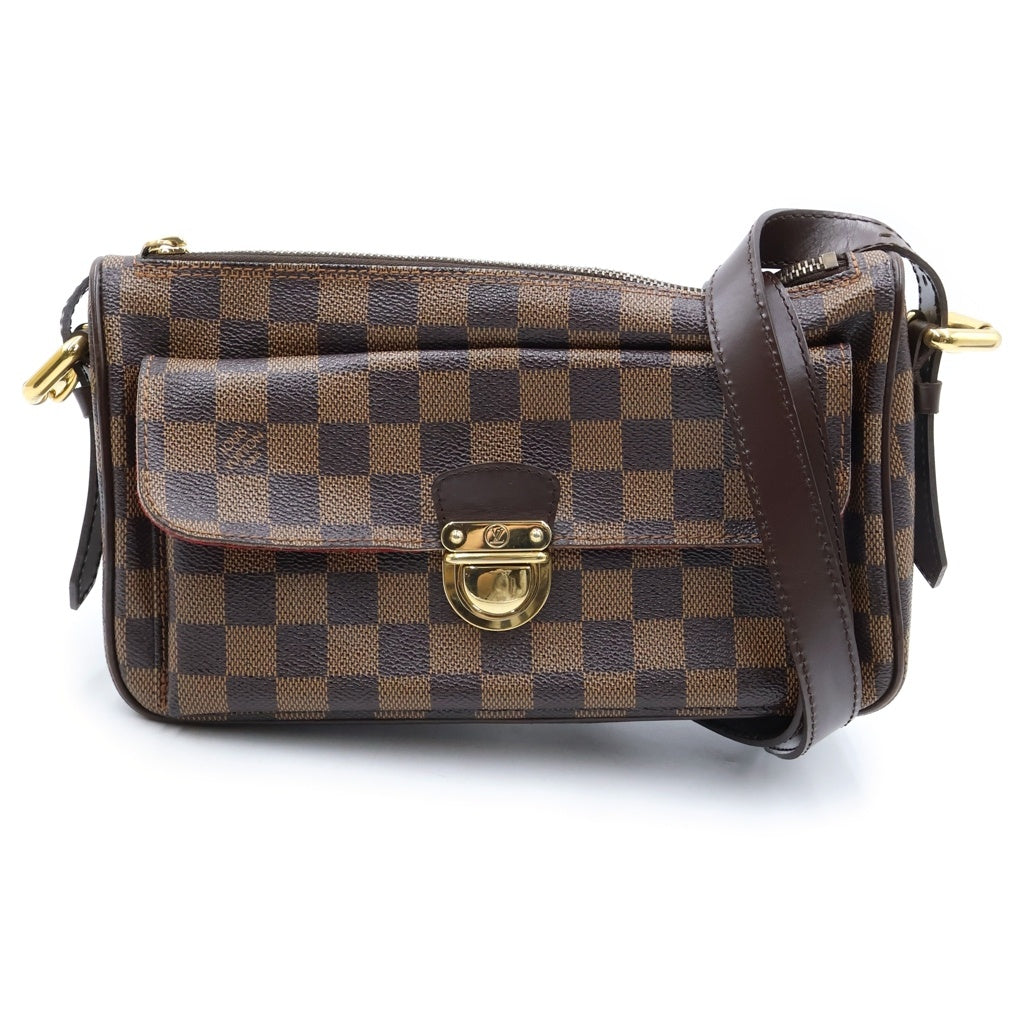 LOUIS VUITTON(ルイヴィトン) ダミエ ラヴェッロGM ショルダーバッグ ブラウン レザー×PVC N60006 ゴールド金具