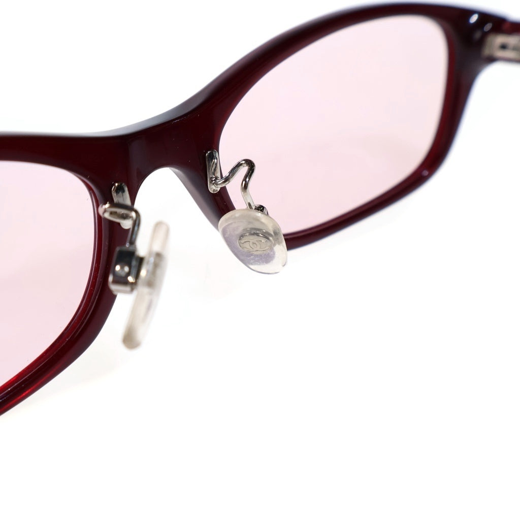 CHANEL(シャネル) ココマーク スクエアフレーム カラーサングラス アイウェア 51□16 レッド 3143-N レディース
