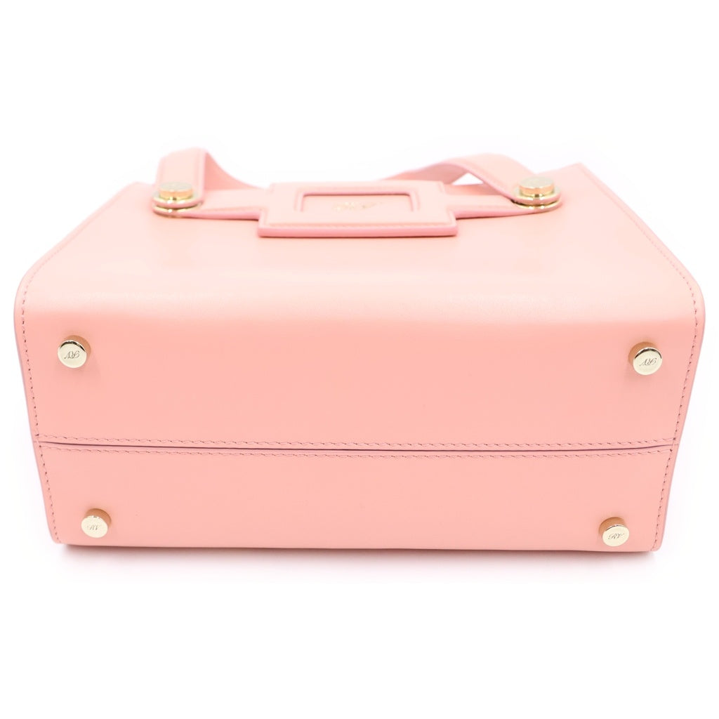 Roger Vivier(ロジェヴィヴィエ) ロゴ レザー ゴールド金具 2WAY ハンドバッグ ショルダーバッグ ピンク レディース