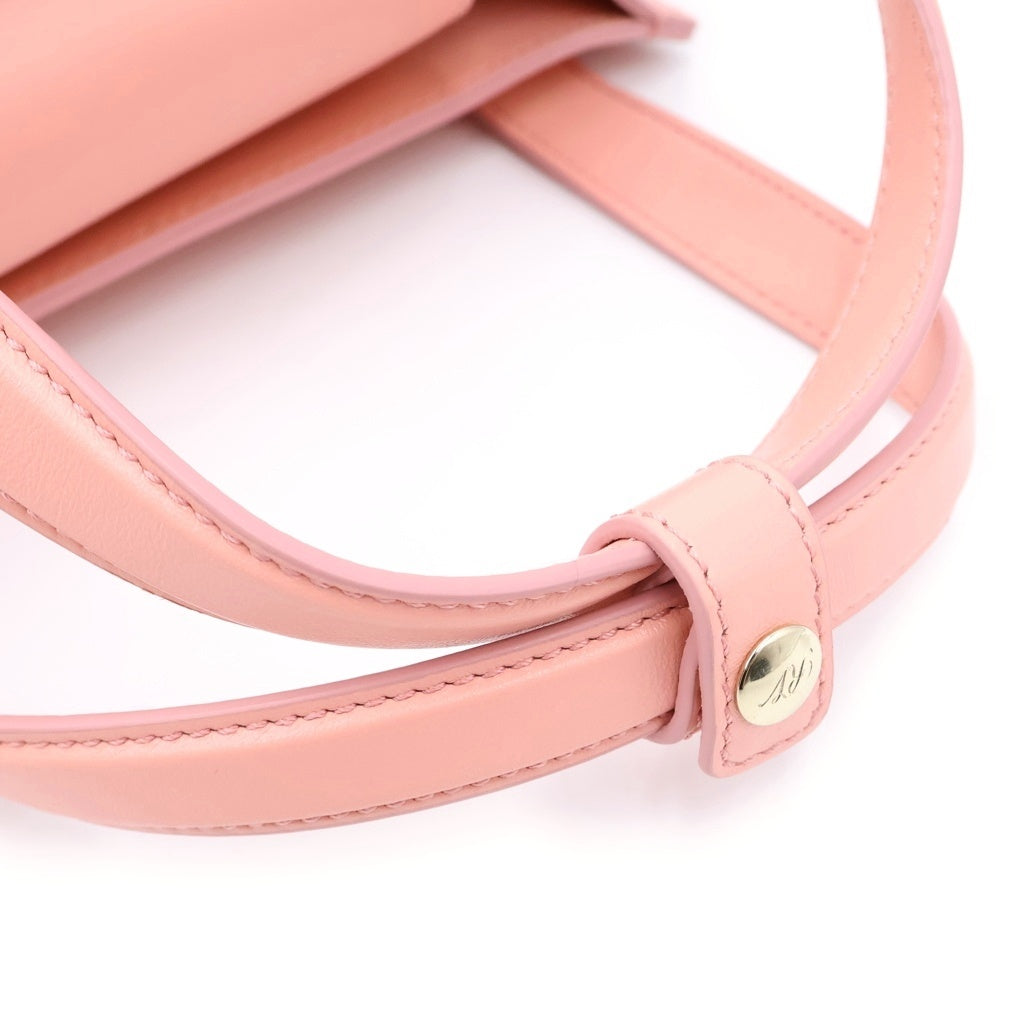 Roger Vivier(ロジェヴィヴィエ) ロゴ レザー ゴールド金具 2WAY ハンドバッグ ショルダーバッグ ピンク レディース
