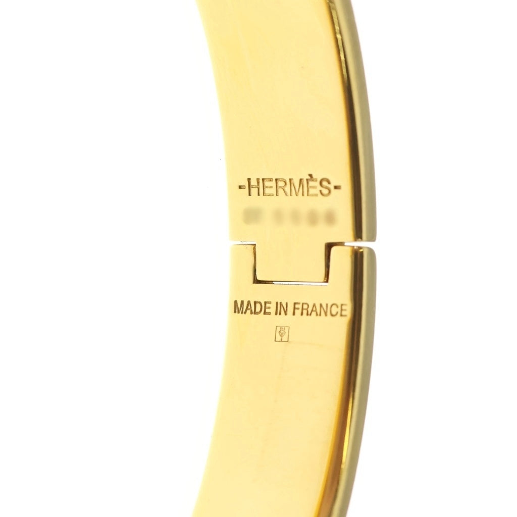 HERMES(エルメス) クリックH PM メタル エナメル ブレスレット バングル ゴールド金具 ゴールド/ブラック レディース