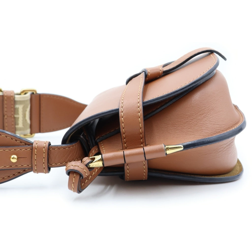 LOEWE(ロエベ) ゲート デュアル ミニショルダーバッグ ブラウン レザー ゴールド金具 レディース
