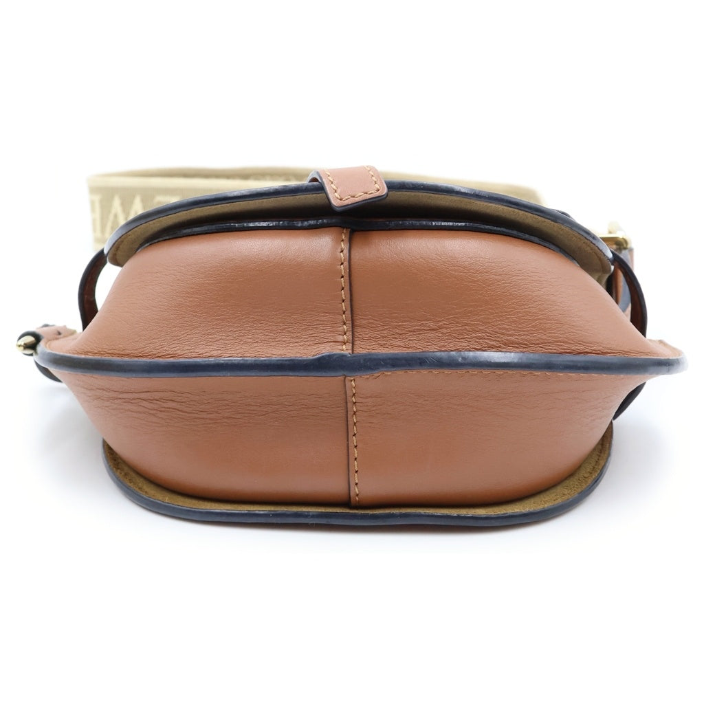 LOEWE(ロエベ) ゲート デュアル ミニショルダーバッグ ブラウン レザー ゴールド金具 レディース