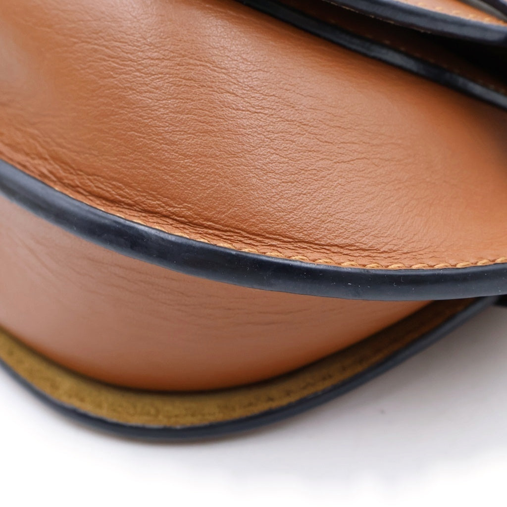 LOEWE(ロエベ) ゲート デュアル ミニショルダーバッグ ブラウン レザー ゴールド金具 レディース