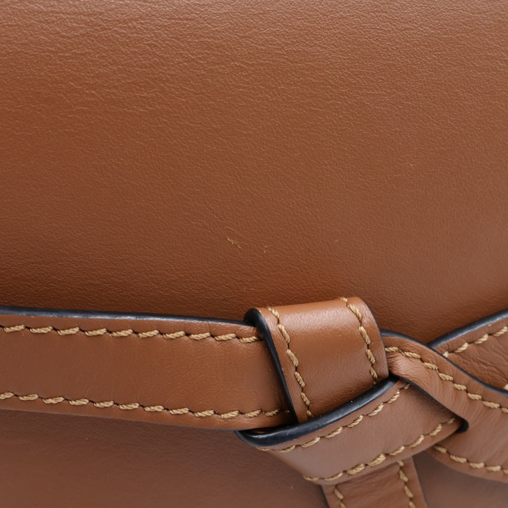 LOEWE(ロエベ) ゲート デュアル ミニショルダーバッグ ブラウン レザー ゴールド金具 レディース