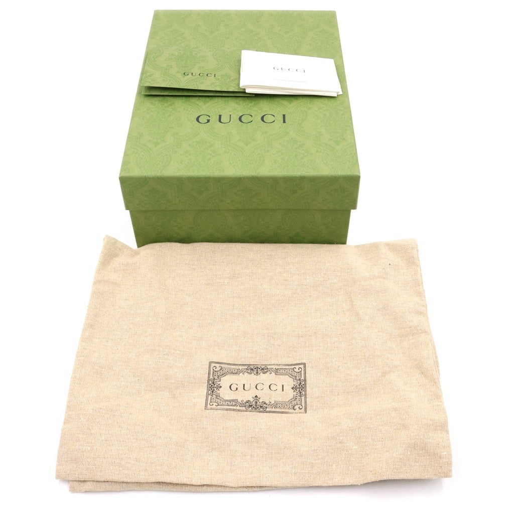 GUCCI(グッチ) インターロッキングG ミニショルダーバッグ ブラック レザー×PVC 672952 シルバー金具