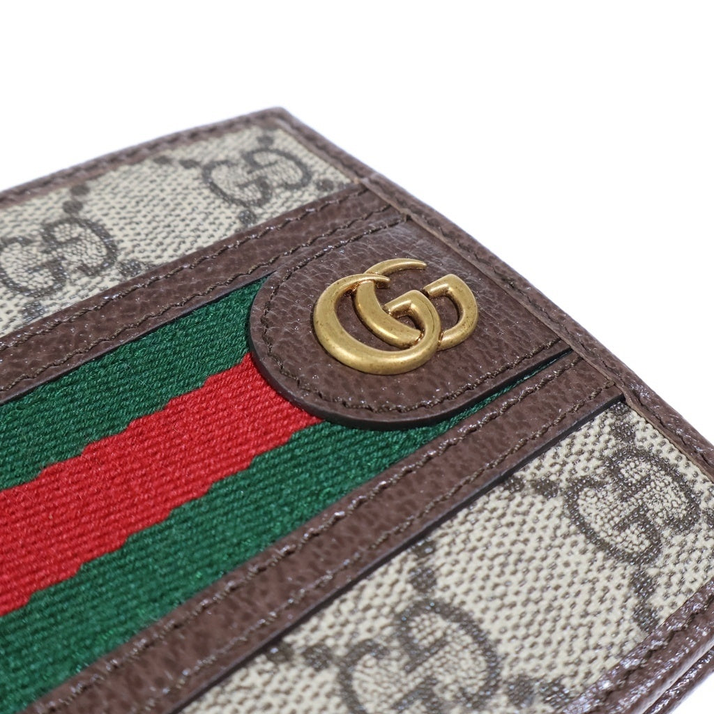 GUCCI(グッチ) GGスプリーム オフィディア 二つ折り財布 ブラウン ベージュ PVC 597609