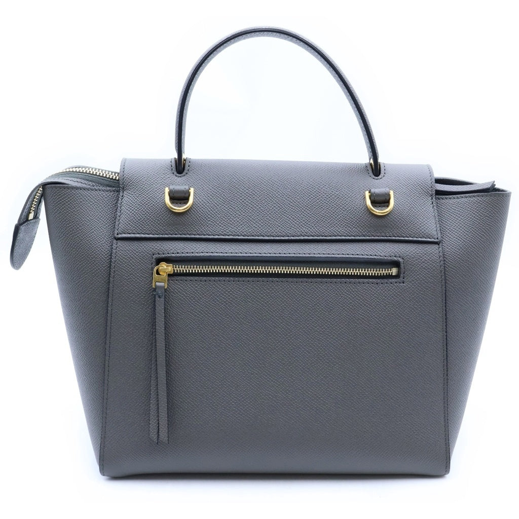 CELINE(セリーヌ) ベルトバッグ マイクロ ハンドバッグ ショルダーバッグ 2WAY グレー レザー 189153 レディース