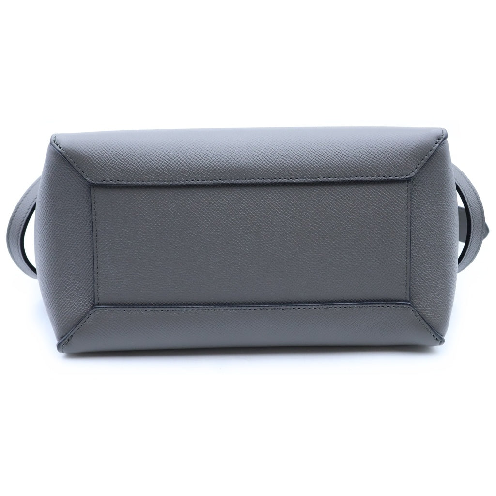 CELINE(セリーヌ) ベルトバッグ マイクロ ハンドバッグ ショルダーバッグ 2WAY グレー レザー 189153 レディース