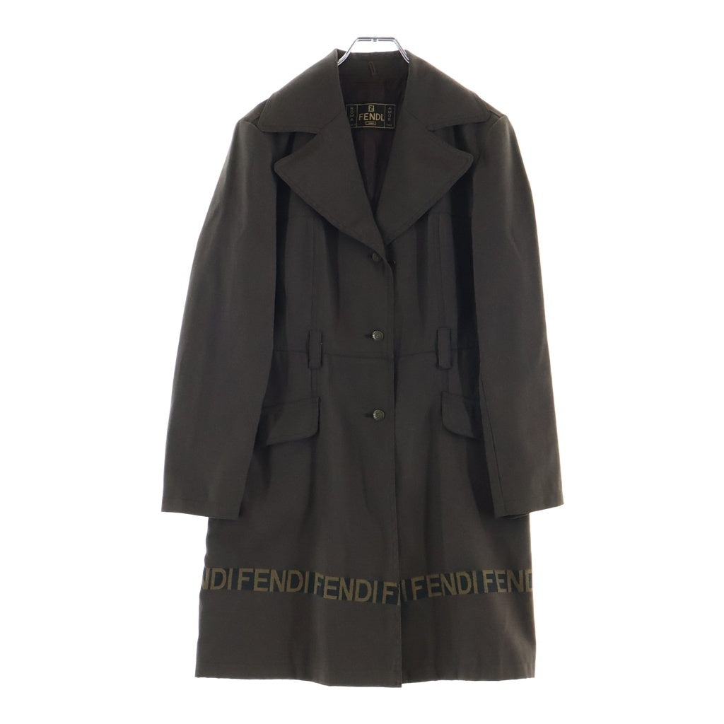 FENDI(フェンディ) 裾ロゴ トレンチコート ライトアウター ジャケット ブラウン 24.533459