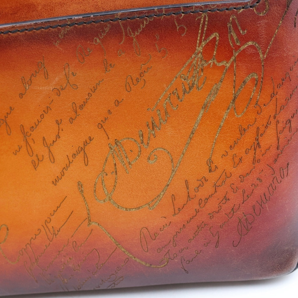 Berluti(ベルルッティ) トゥジュール ミニ ハンドバッグ トートバッグ ブラウンオレンジ レザー シルバー金具 レディース