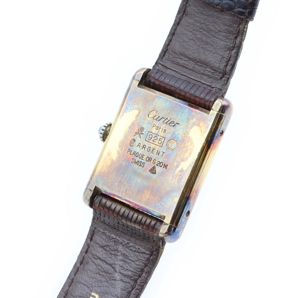Cartier(カルティエ) マストタンクLM アイボリー文字盤 クォーツ SV×革/QZ W1002753 腕時計 レディース