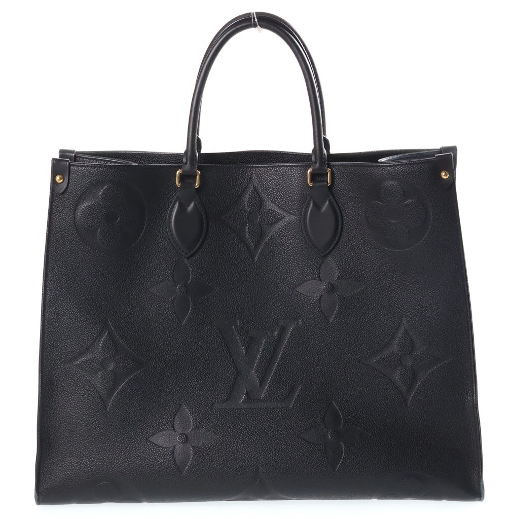 LOUIS VUITTON(ルイヴィトン) モノグラムアンプラント オンザゴーGM レザー 2WAY ハンド ショルダー トートバッグ ブラック gゴールド金具 M44925 ICタイプ レディース