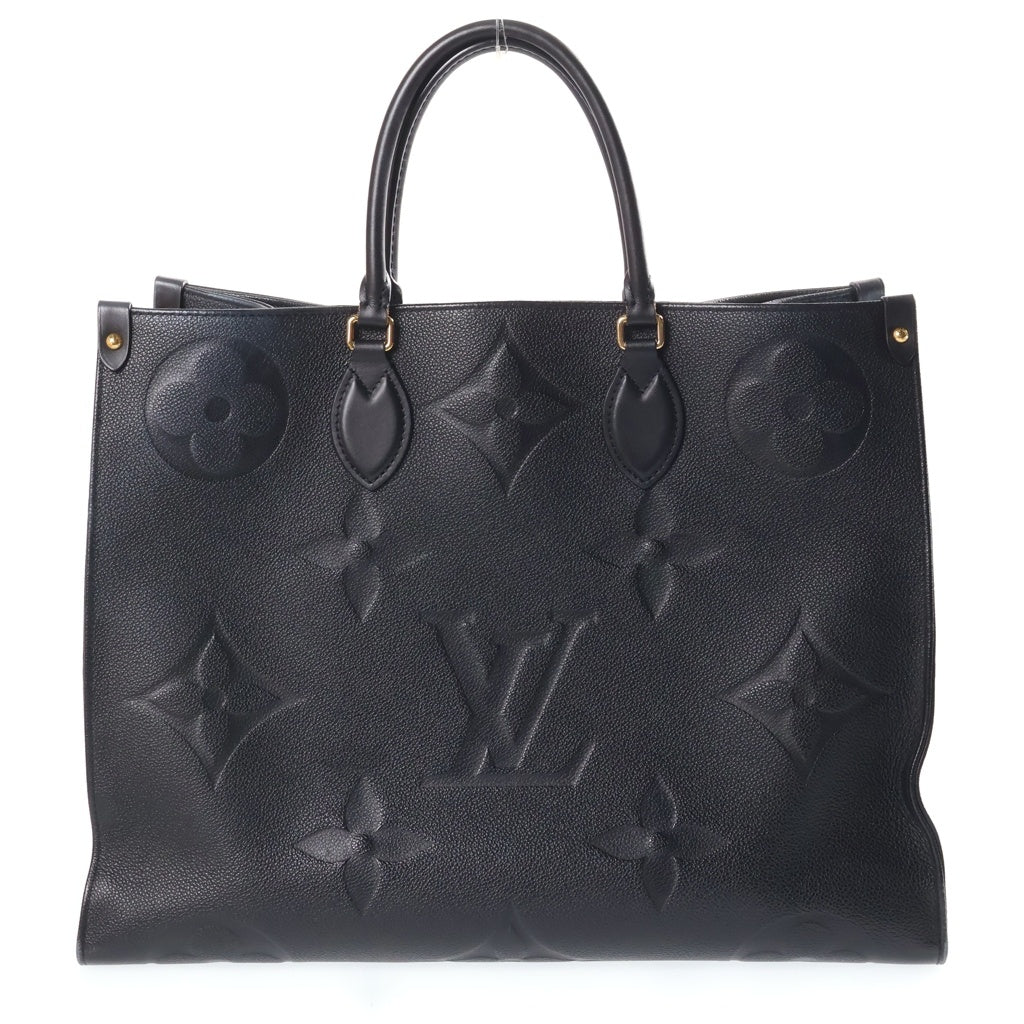 LOUIS VUITTON(ルイヴィトン) モノグラムアンプラント オンザゴーGM レザー 2WAY ハンド ショルダー トートバッグ ブラック gゴールド金具 M44925 ICタイプ レディース