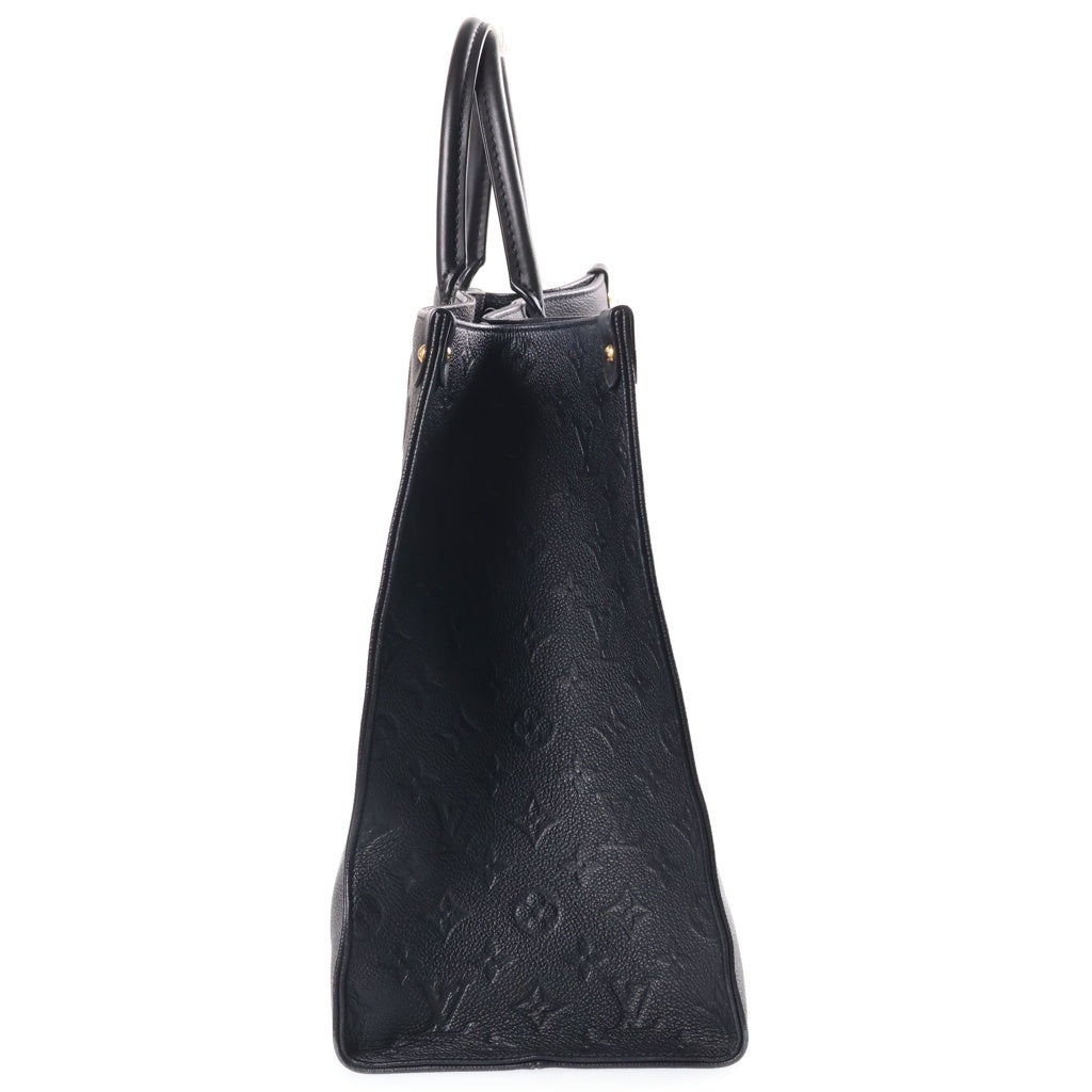 LOUIS VUITTON(ルイヴィトン) モノグラムアンプラント オンザゴーGM レザー 2WAY ハンド ショルダー トートバッグ ブラック gゴールド金具 M44925 ICタイプ レディース