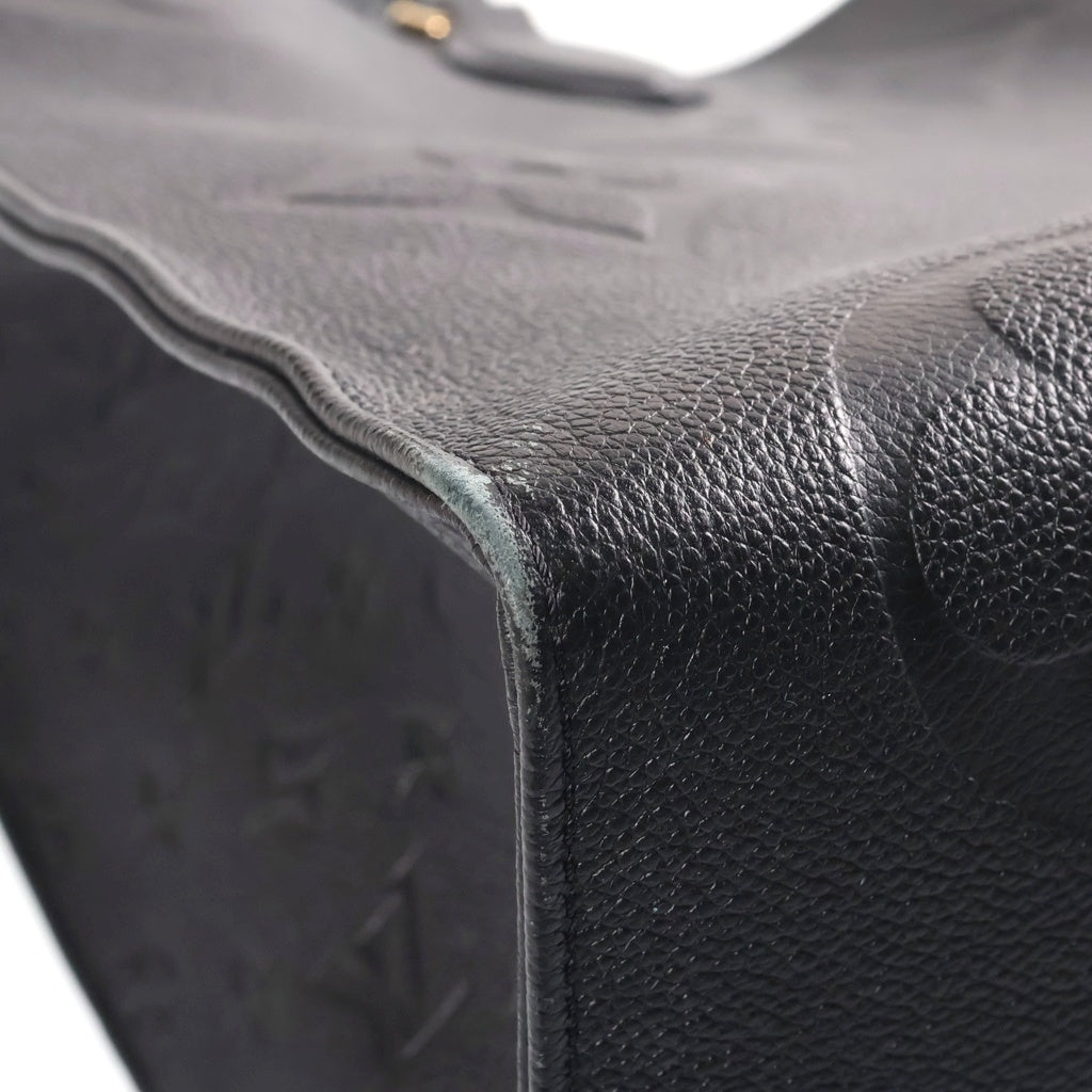 LOUIS VUITTON(ルイヴィトン) モノグラムアンプラント オンザゴーGM レザー 2WAY ハンド ショルダー トートバッグ ブラック gゴールド金具 M44925 ICタイプ レディース
