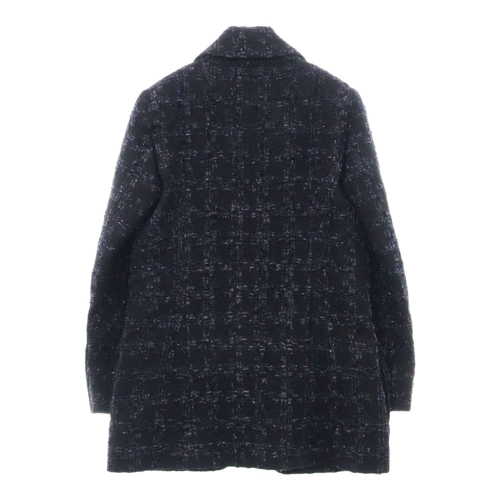 CHANEL(シャネル) ツイードジャケット イカリボタン ブラック×ネイビー ウール レディース