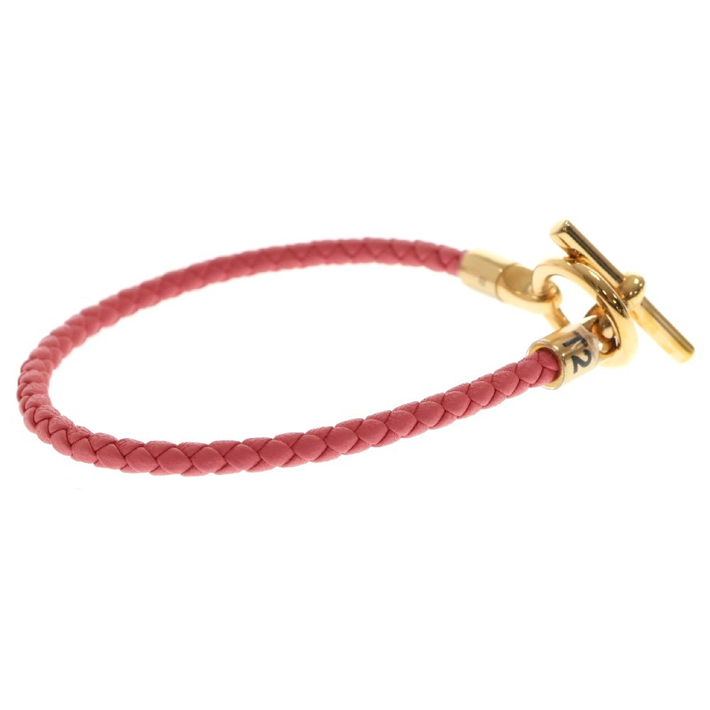 HERMES(エルメス) グレナン ドゥブルトゥール ピンク系 レザー ゴールド金具 アクセサリー