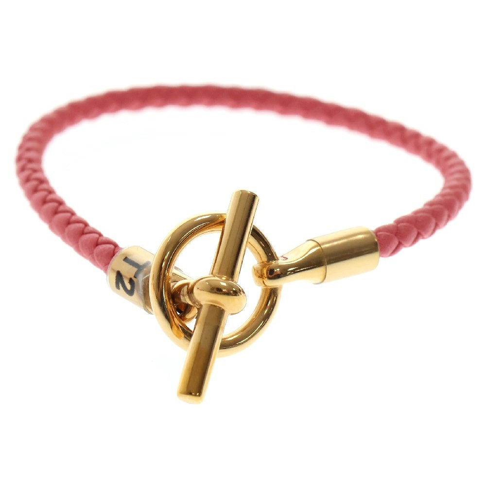 HERMES(エルメス) グレナン ドゥブルトゥール ピンク系 レザー ゴールド金具 アクセサリー