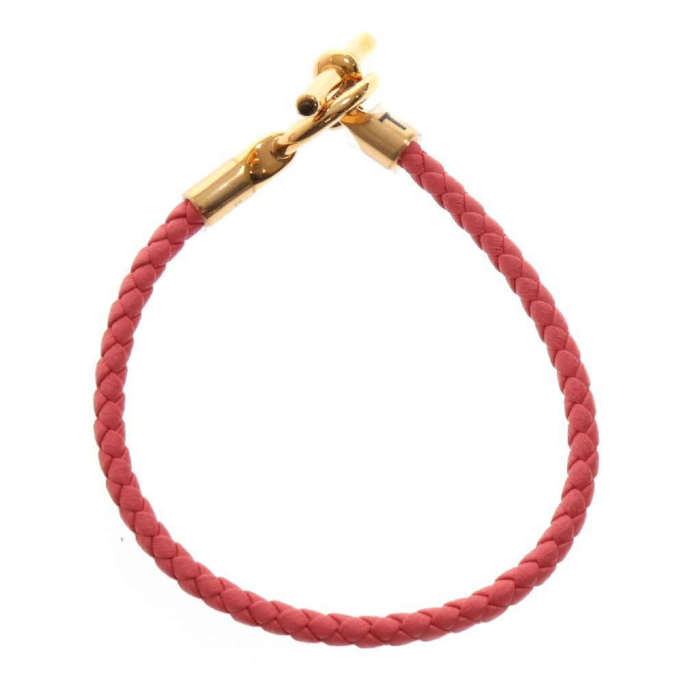 HERMES(エルメス) グレナン ドゥブルトゥール ピンク系 レザー ゴールド金具 アクセサリー