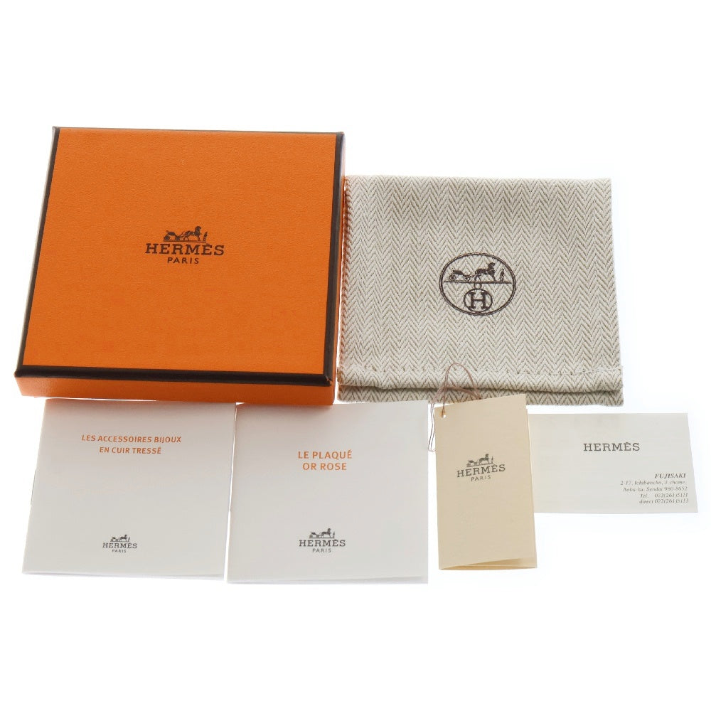 HERMES(エルメス) グレナン ドゥブルトゥール ピンク系 レザー ゴールド金具 アクセサリー