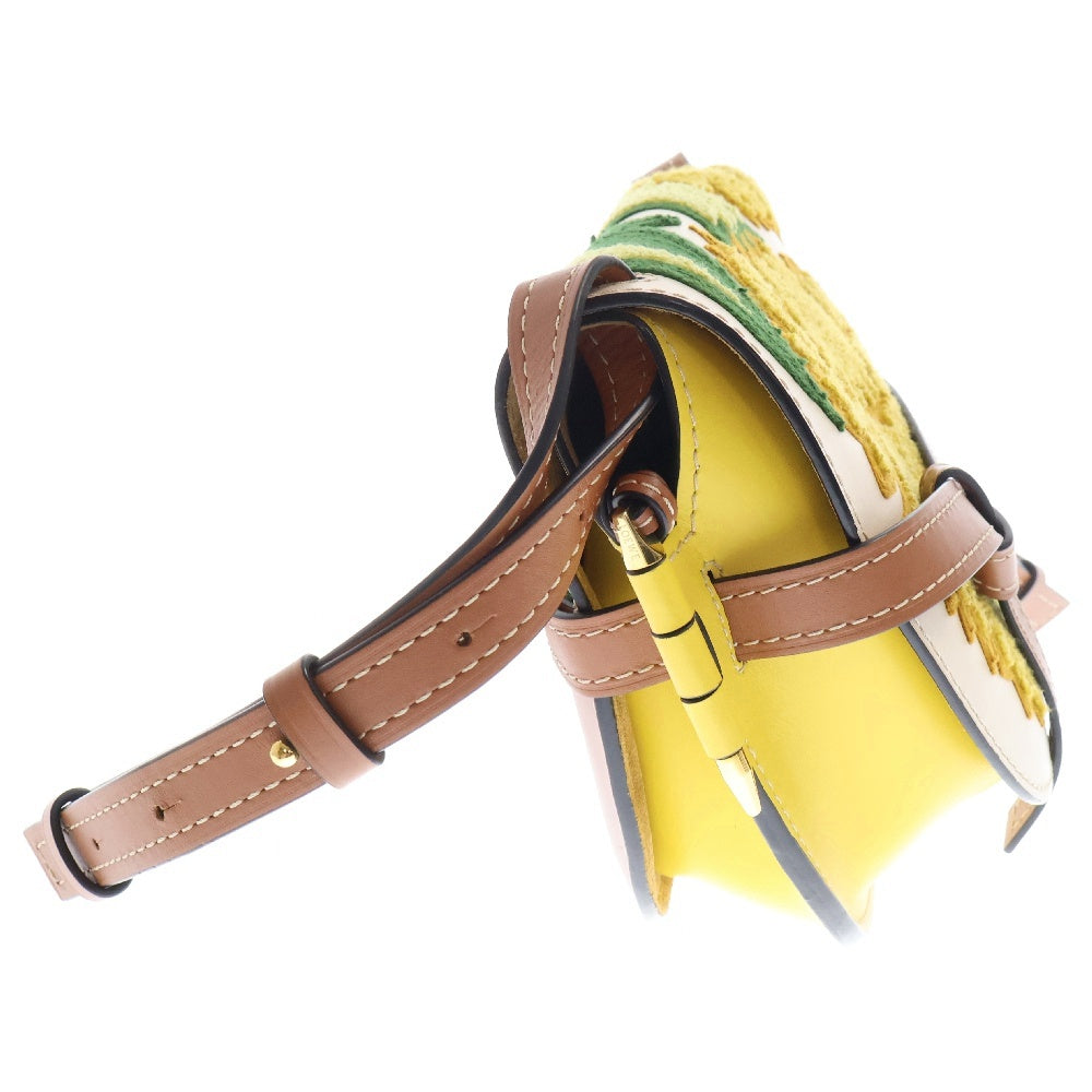 LOEWE(ロエベ) ×William De Morgan ゲートフローラル スモール バッグ ショルダーバッグ イエロー レザー