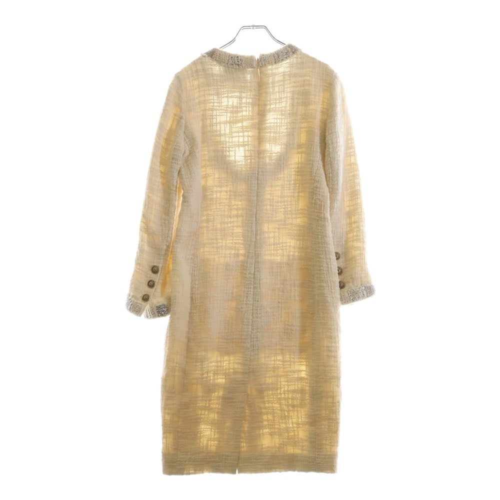 CHANEL(シャネル) グリポアボタン ツイード ワンピース アイボリー コットン P43891