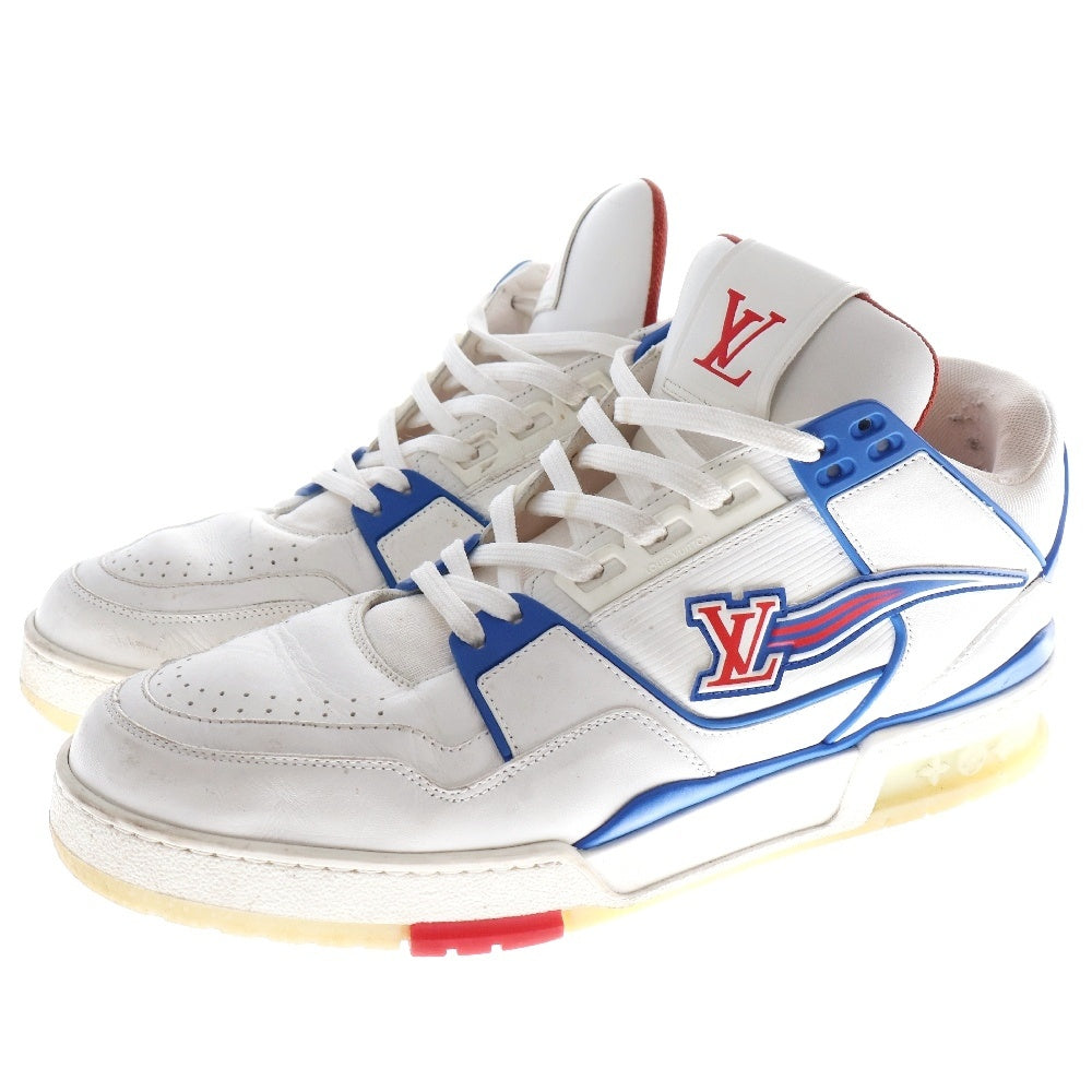 LOUIS VUITTON(ルイヴィトン) 20AW LVトレーナー ライン レースアップ ローカットスニーカー ホワイト/ブルー 1A8FFM/FD0270