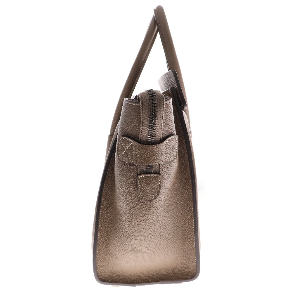 CELINE(セリーヌ) ラゲージ マイクロショッパー スリ レザー トートバッグ ハンドバッグ ブラウン シルバー金具